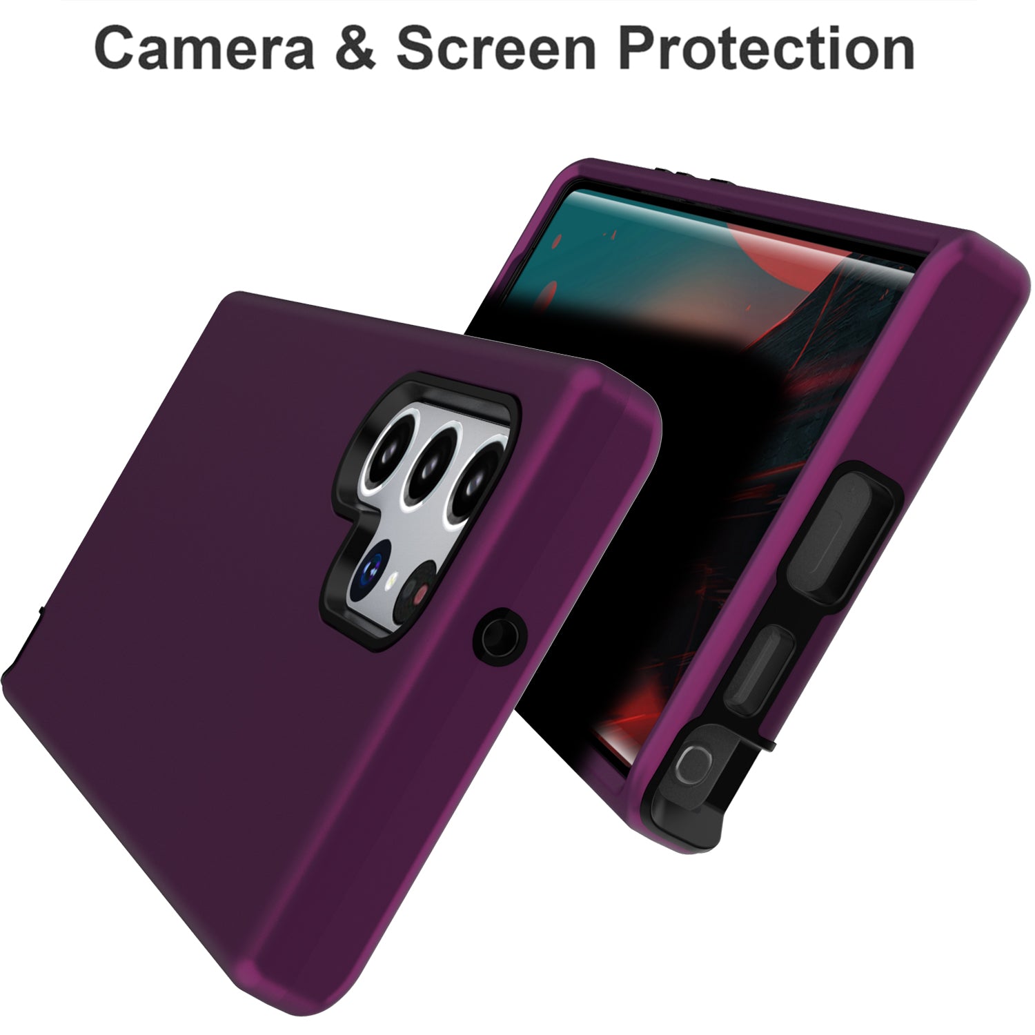 GW03 For Samsung Galaxy S22 Ultra 5G Anti-drop Phone Case Thicken TPU PC Rubberized Back Cover