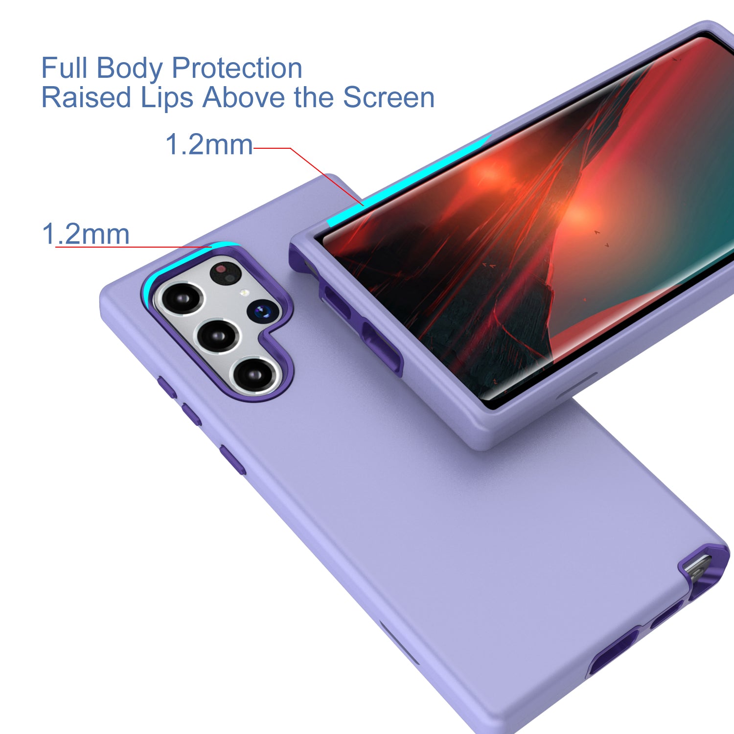 GW03 For Samsung Galaxy S23 Ultra Rubberized TPU PC Anti-fingerprint Phone Case Thicken Anti-drop Cover