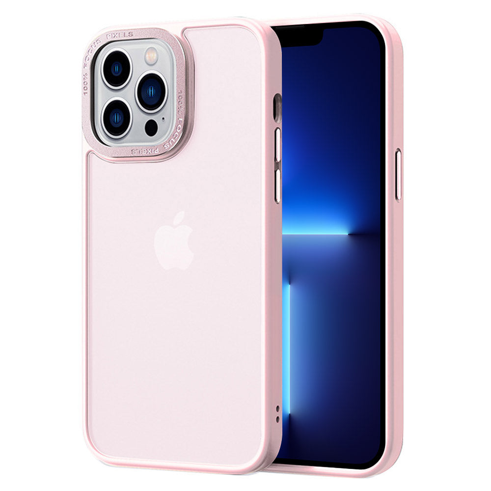 For iPhone 13 Pro Max Anti-scratch Metal Camera Frame Translucent Matte PC TPU Case Skin-touch Phone Cover