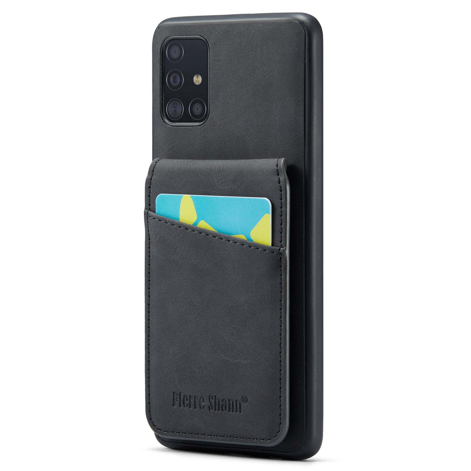 FIERRE SHANN For Samsung Galaxy A51 5G SM-A516 Card Slots Kickstand PU Leather TPU Phone Case