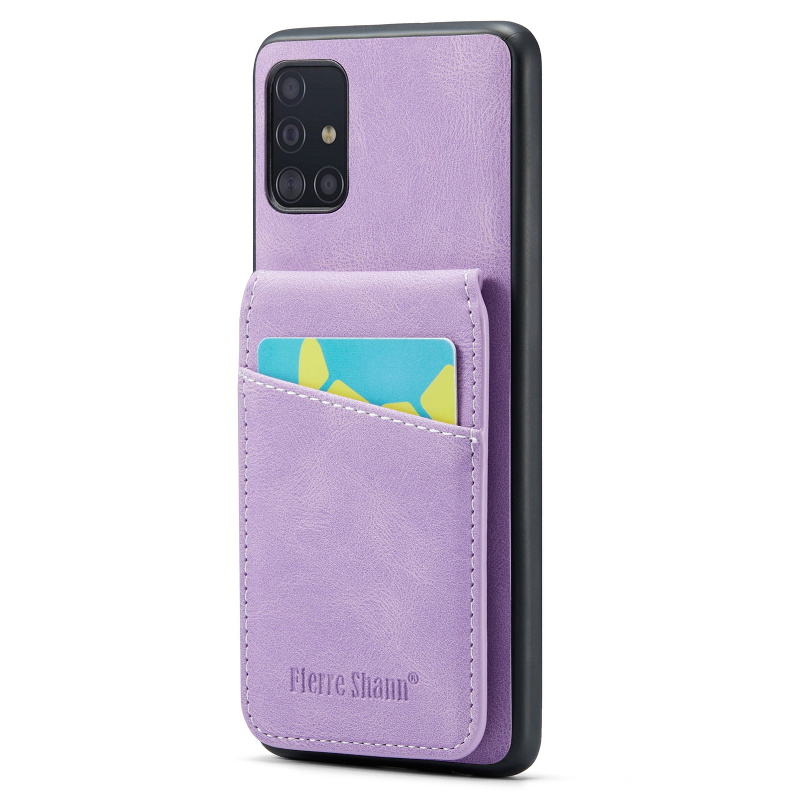 FIERRE SHANN For Samsung Galaxy A51 5G SM-A516 Card Slots Kickstand PU Leather TPU Phone Case
