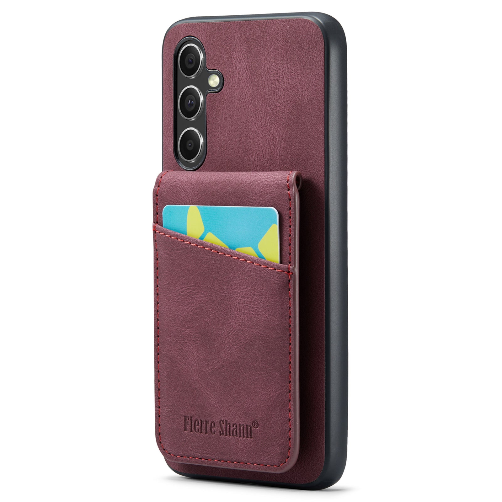FIERRE SHANN Card Slots Back Case for Samsung Galaxy A54 5G PU Leather TPU Phone Kickstand Cover