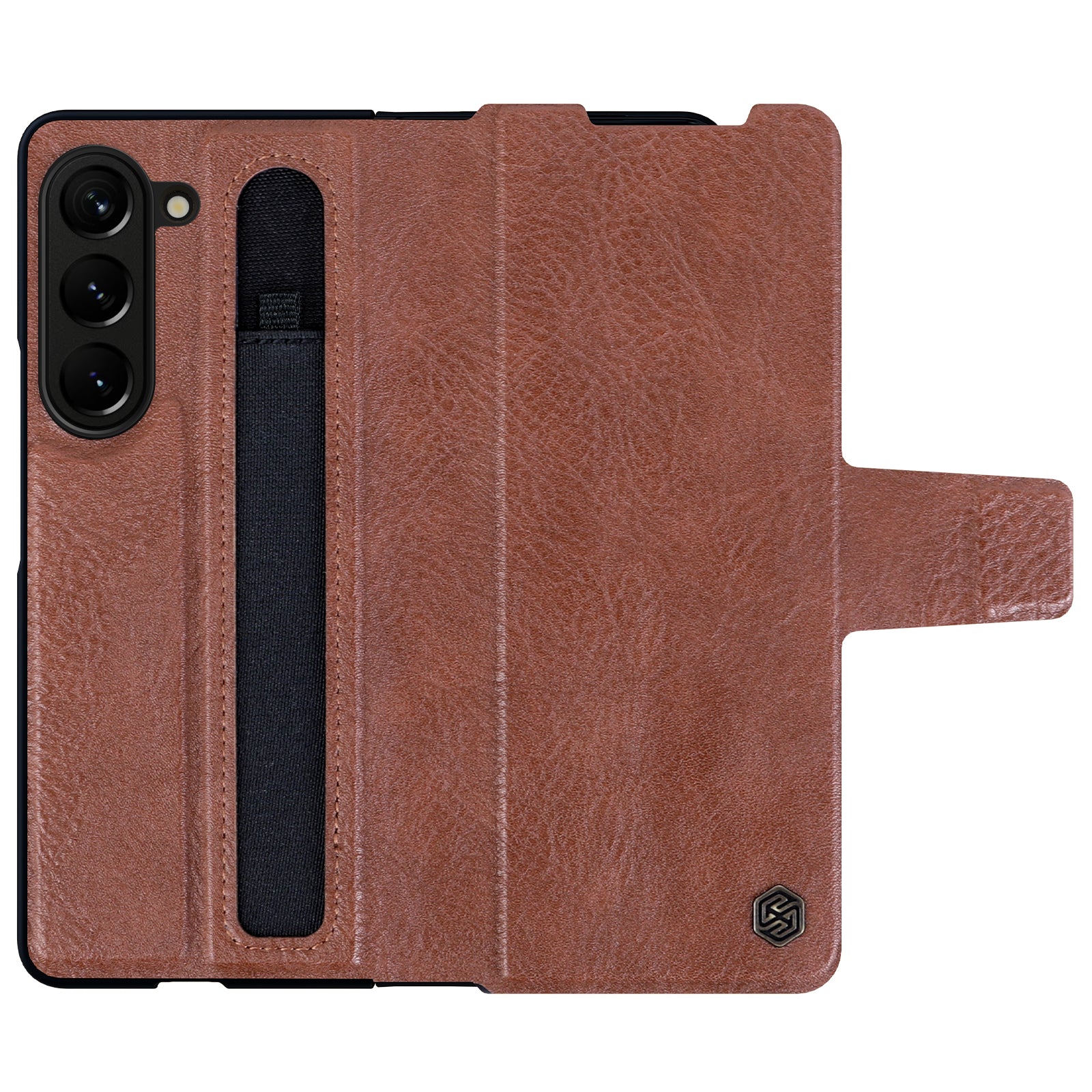 NILLKIN For Samsung Galaxy Z Fold5 5G PU Leather Phone Case Stand Full Protection Phone Cover with Pen Slot