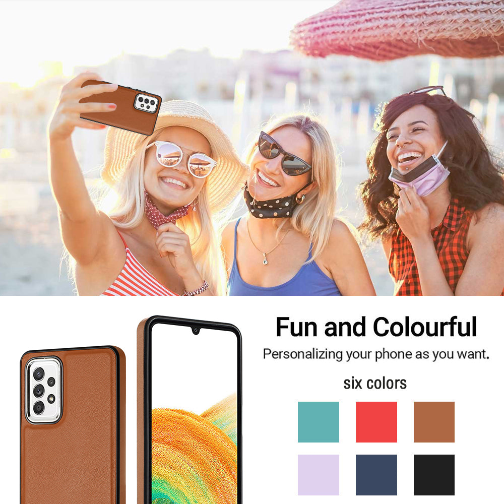YB Leather Coating Series-6 pro Samsung Galaxy A73 5G kryt telefonu Ochranné pouzdro TPU s PU kůží