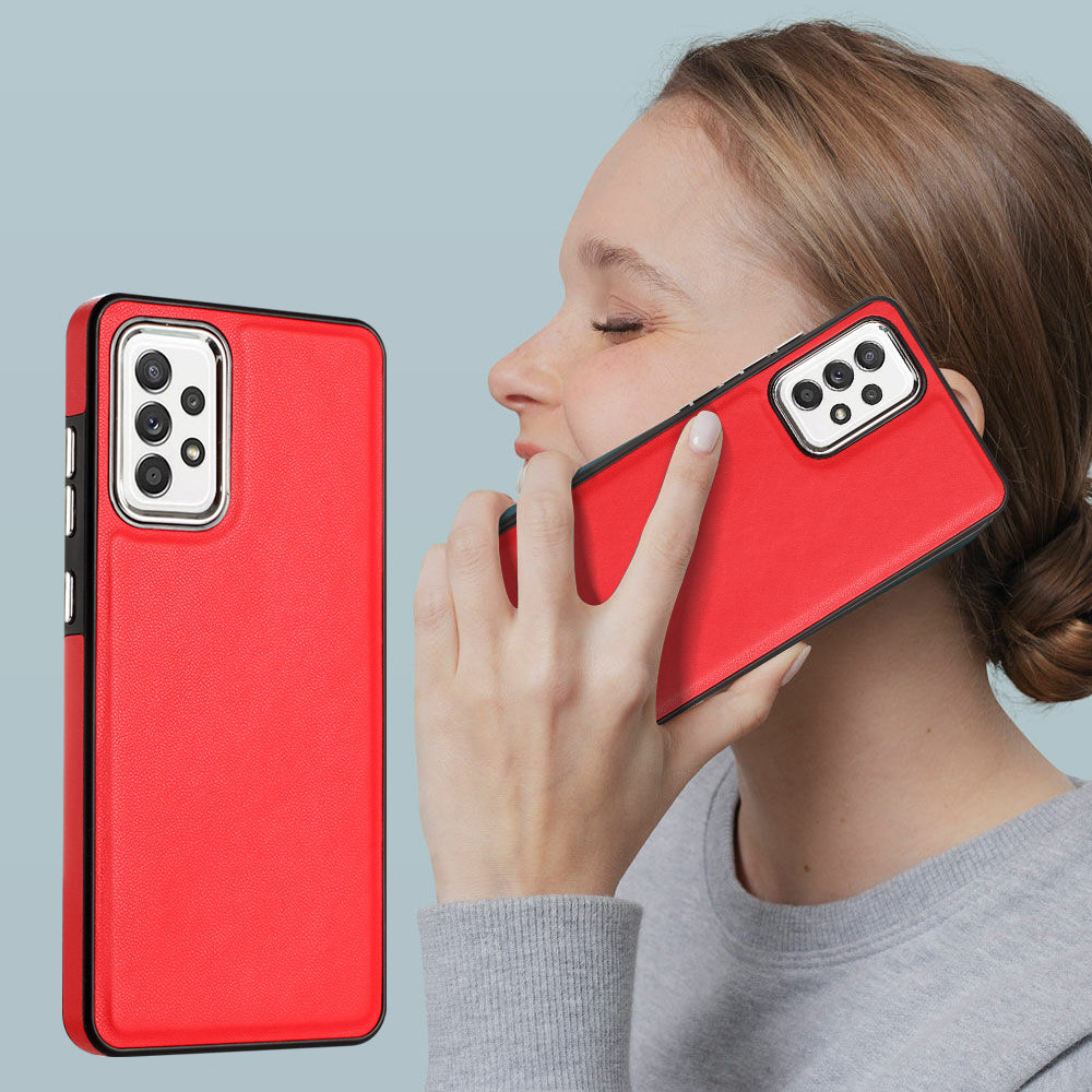 YB Leather Coating Series-6 pro Samsung Galaxy A73 5G kryt telefonu Ochranné pouzdro TPU s PU kůží