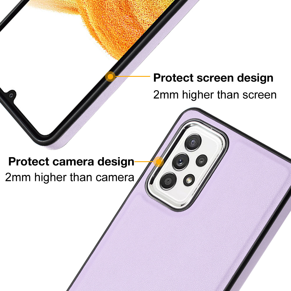 YB Leather Coating Series-6 pro Samsung Galaxy A73 5G kryt telefonu Ochranné pouzdro TPU s PU kůží