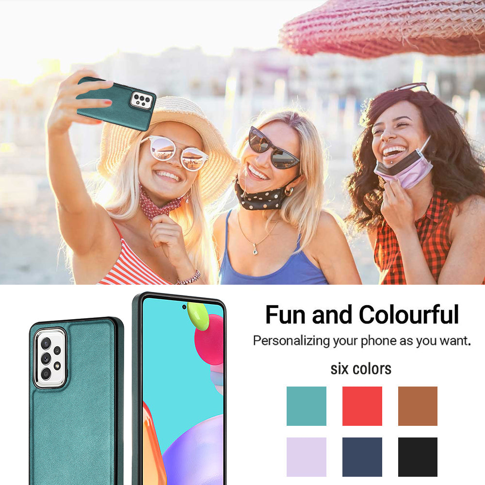 YB læderbelægning Series-6 til Samsung Galaxy A53 5G læderbelagt TPU etui Anti-drop telefoncover