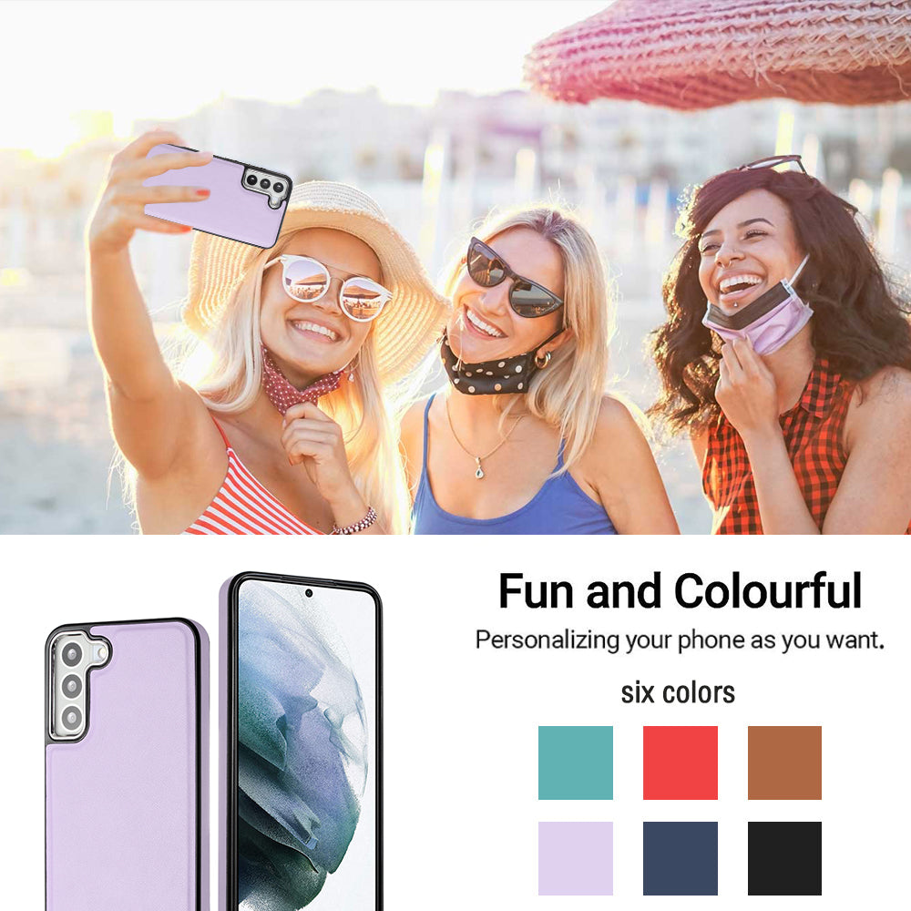 YB Lædercoating Series-6 til Samsung Galaxy S22 5G Anti-drop telefoncover PU lædercoatet TPU etui