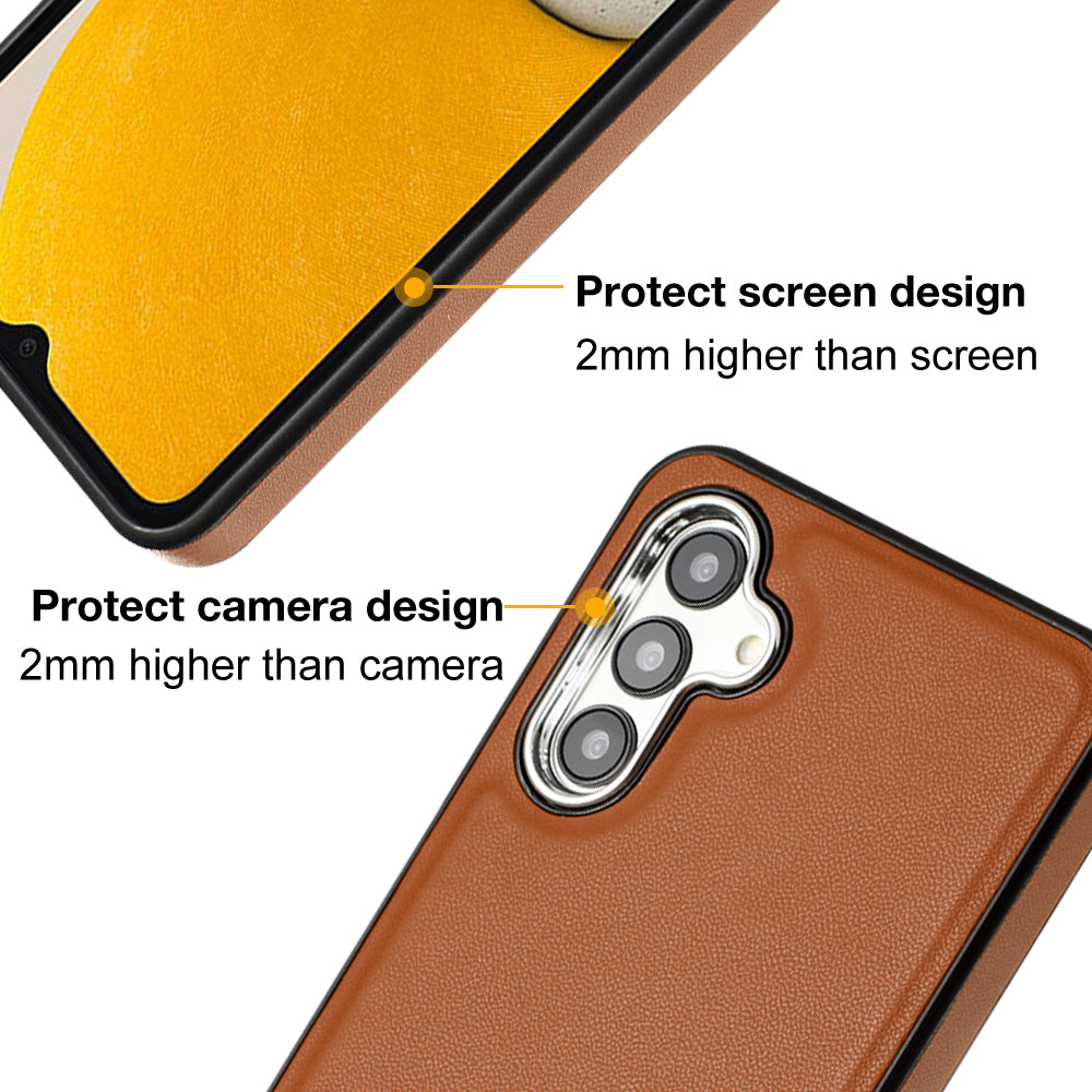 YB Leather Coating Series-6 pro Samsung Galaxy A14 4G / 5G kryt telefonu PU Leather Coated TPU Case