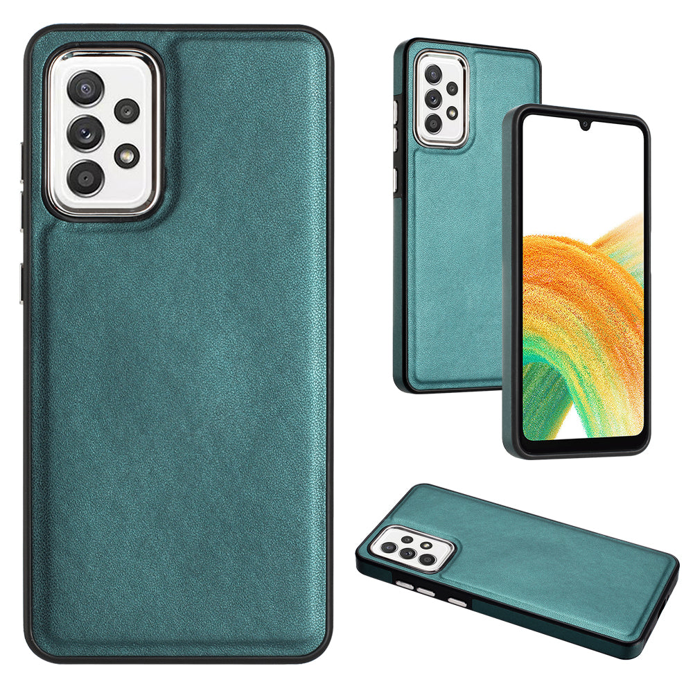 YB Leather Coating Series-6 For Samsung Galaxy A33 5G PU Leather Coated TPU Anti-fall Case Phone Cover