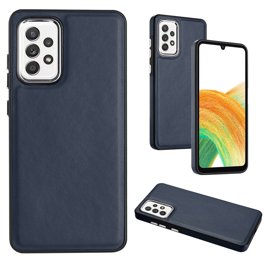 YB Leather Coating Series-6 For Samsung Galaxy A33 5G PU Leather Coated TPU Anti-fall Case Phone Cover