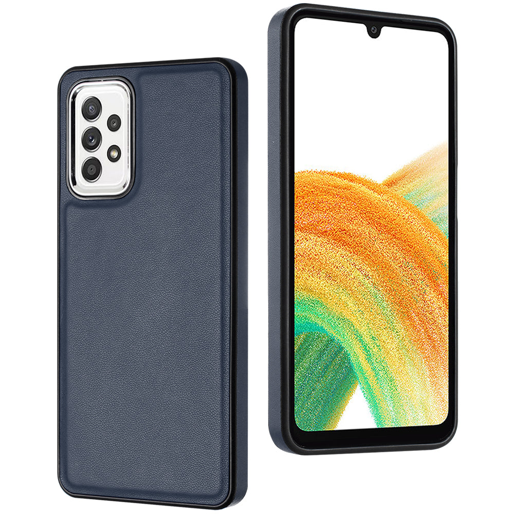 YB Leather Coating Series-6 For Samsung Galaxy A33 5G PU Leather Coated TPU Anti-fall Case Phone Cover