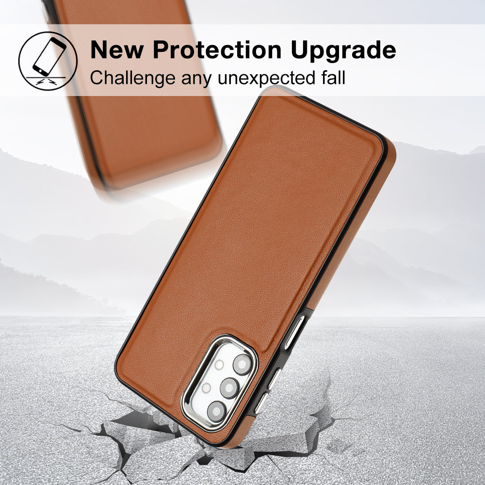 YB Leather Coating Series-6 pro Samsung Galaxy A13 4G kryt telefonu PU kožené TPU pouzdro odolné proti nárazu