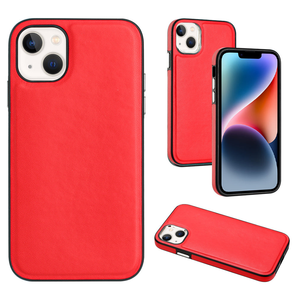 YB Leather Coating Series-6 pro iPhone 14 Plus kryt telefonu PU kožený TPU zadní chránič