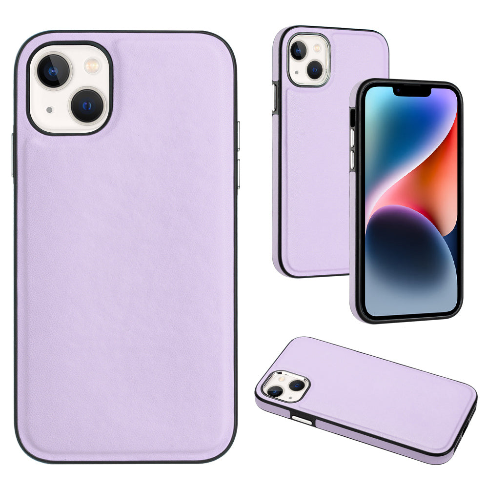 YB Leather Coating Series-6 For iPhone 14 Cell Phone Guard Cover Anti-scratch PU Leather TPU Case