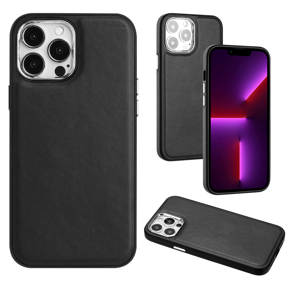 YB Leather Coating Series-6 For iPhone 13 Pro Shockproof PU Leather TPU Case Cell Phone Guard Cover