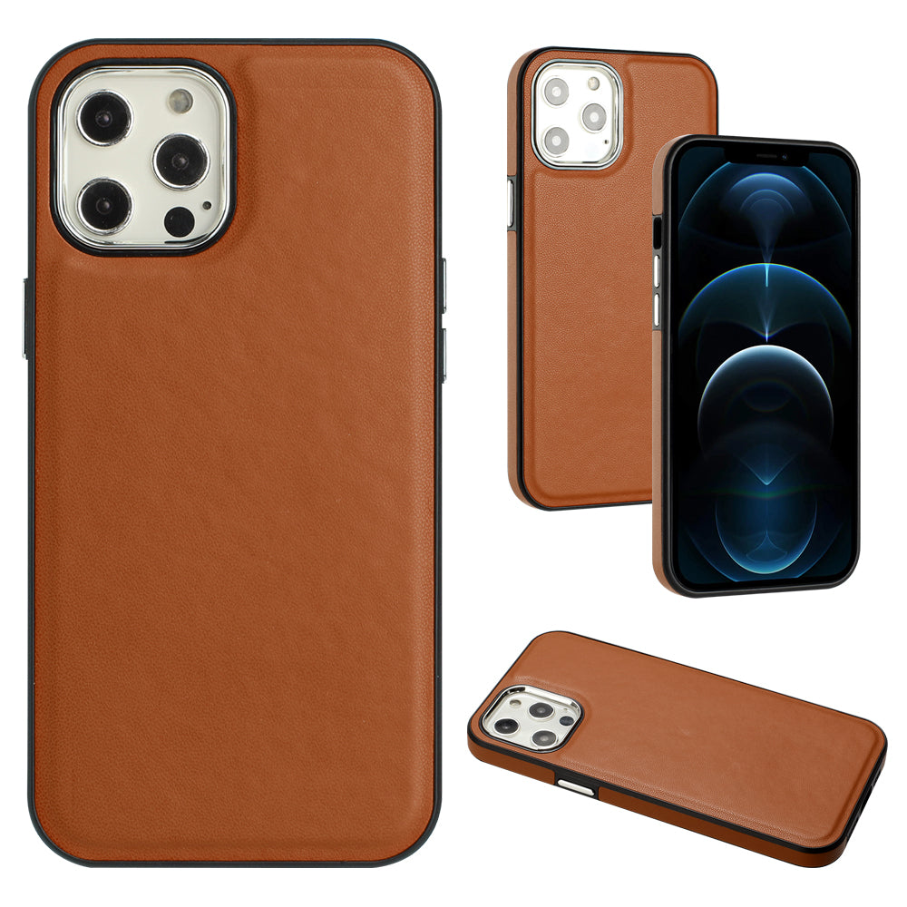 YB Læder Coating Series-6 til iPhone 12 Pro Max PU Læder TPU Shell Mobiltelefon Case Protector Cover