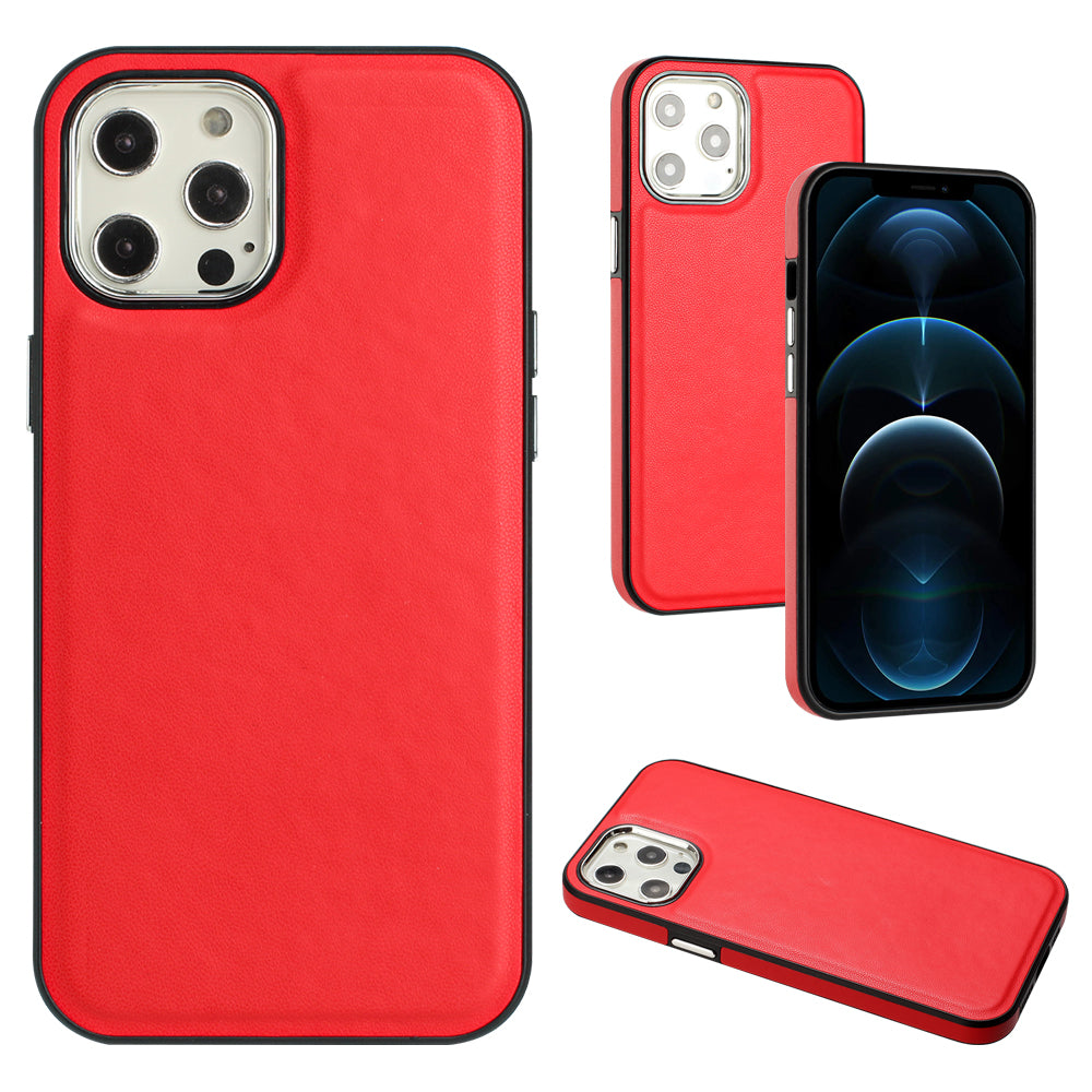 YB Læder Coating Series-6 til iPhone 12 Pro Max PU Læder TPU Shell Mobiltelefon Case Protector Cover