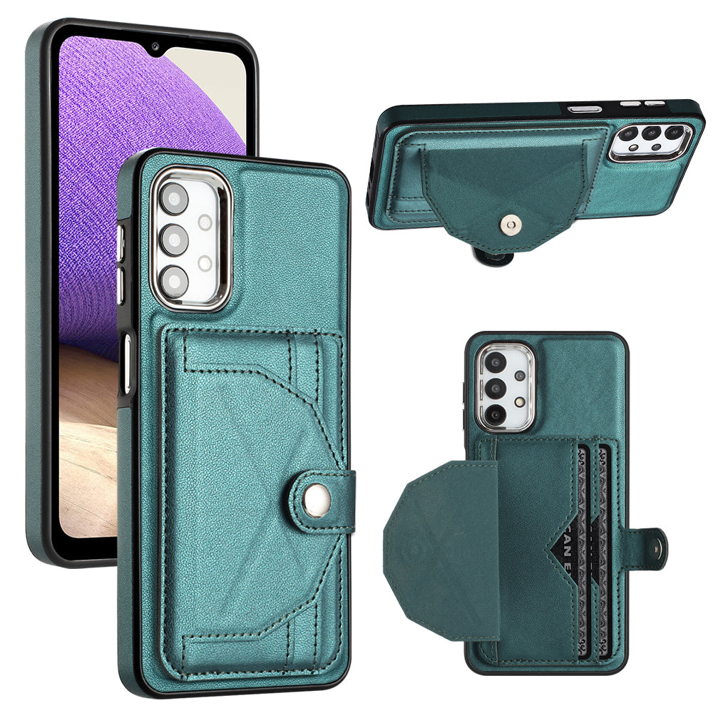 YB Leather Coating Series-4 for Samsung Galaxy A23 4G A23 5G (Global Version) F23 5G M23 5G Kickstand Case Card Holder Phone Cover