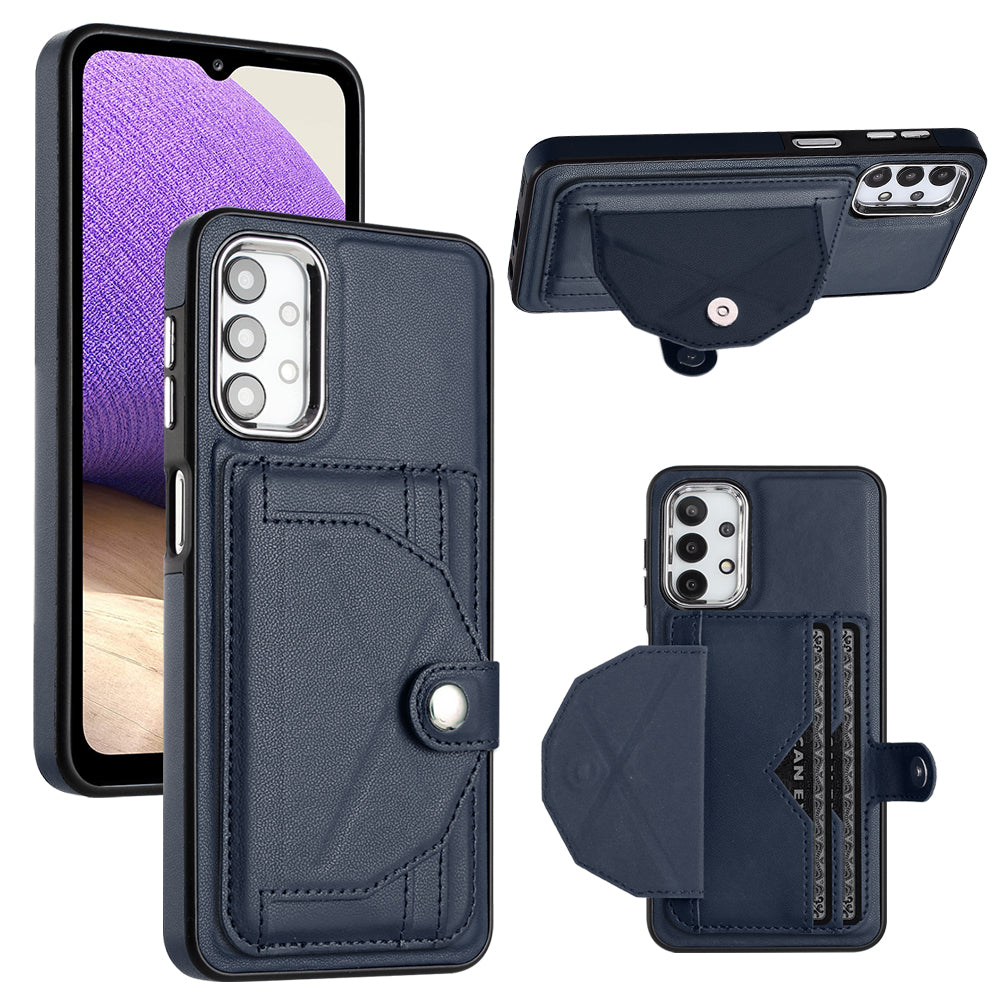 YB Leather Coating Series-4 for Samsung Galaxy A23 4G A23 5G (Global Version) F23 5G M23 5G Kickstand Case Card Holder Phone Cover