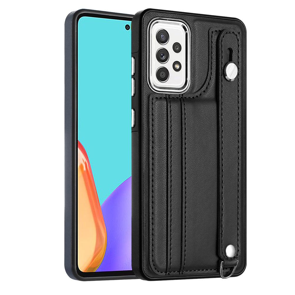 For Samsung Galaxy A32 4G (EU Version) Phone Case YB Leather Coating Series-5 Card Holder Kickstand TPU Cover