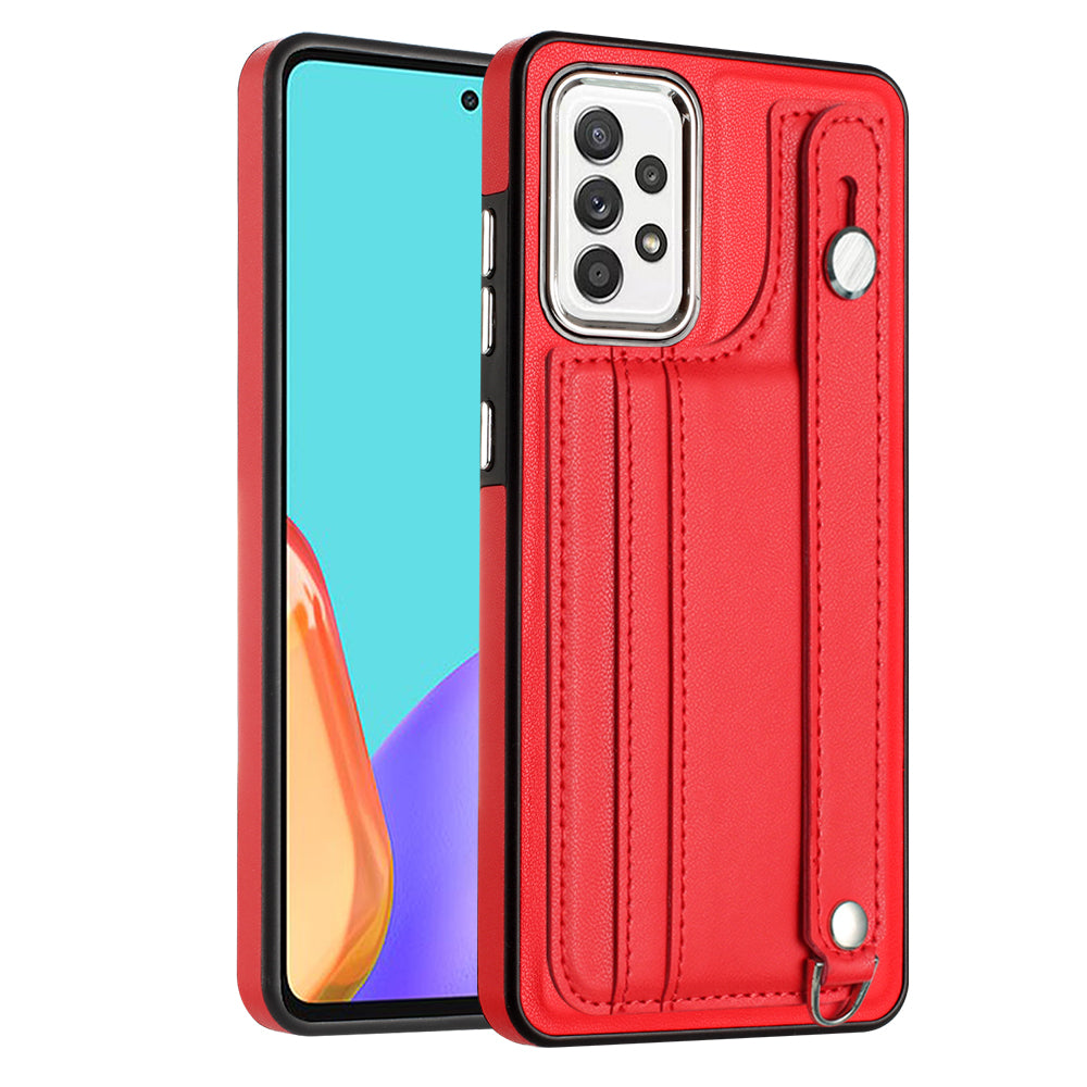 For Samsung Galaxy A32 4G (EU Version) Phone Case YB Leather Coating Series-5 Card Holder Kickstand TPU Cover