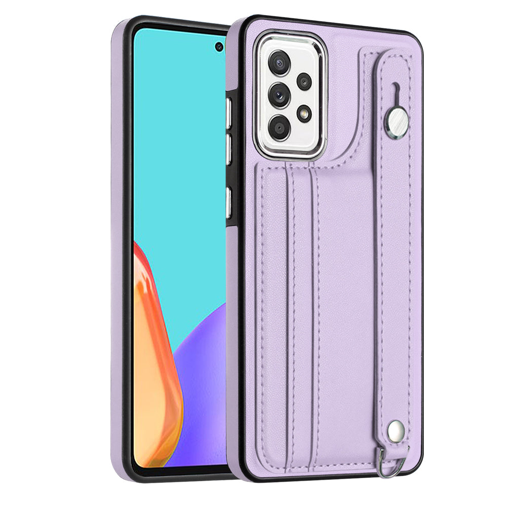 For Samsung Galaxy A32 4G (EU Version) Phone Case YB Leather Coating Series-5 Card Holder Kickstand TPU Cover