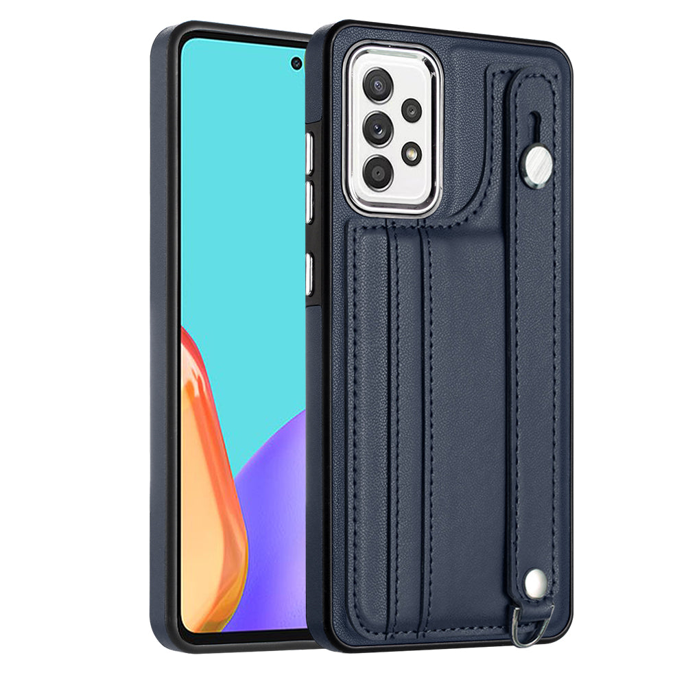 For Samsung Galaxy A32 4G (EU Version) Phone Case YB Leather Coating Series-5 Card Holder Kickstand TPU Cover