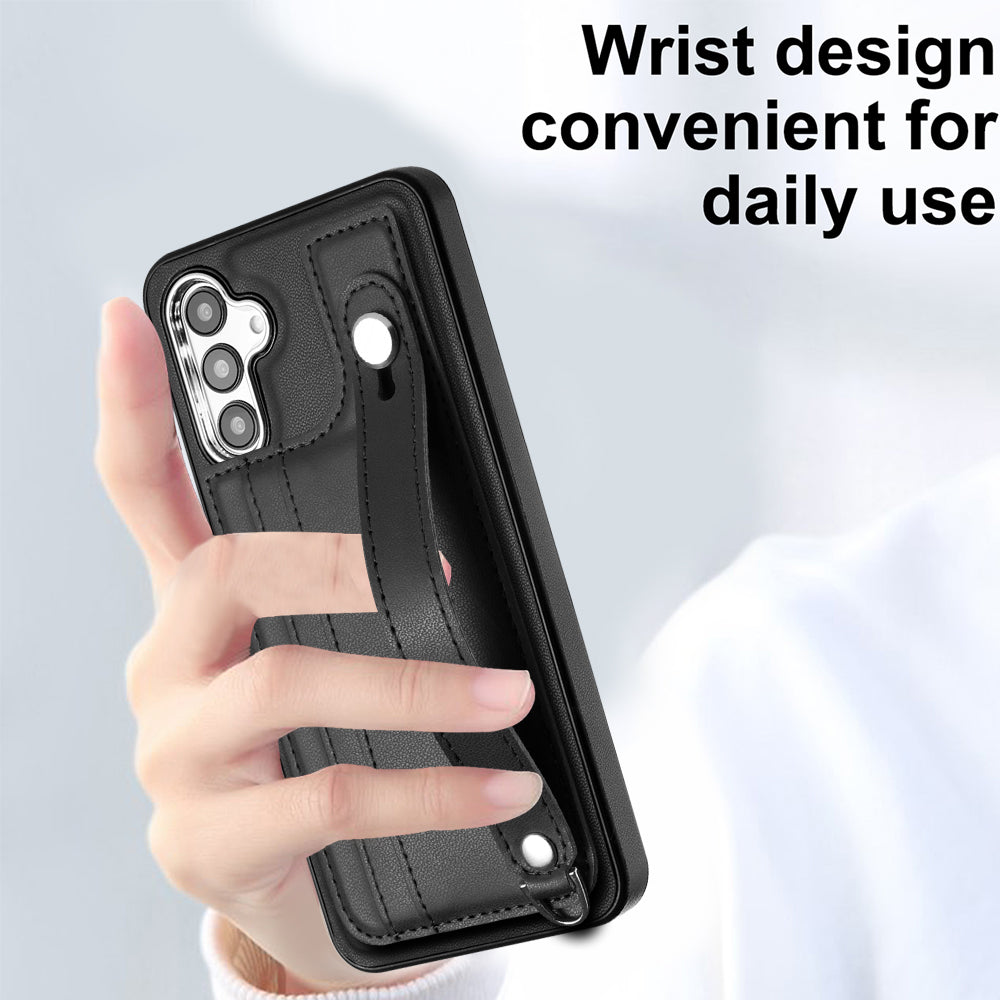 Kickstand Case for Samsung Galaxy A54 5G Phone Shell YB Leather Coating Series-5 Card Holder TPU Cover