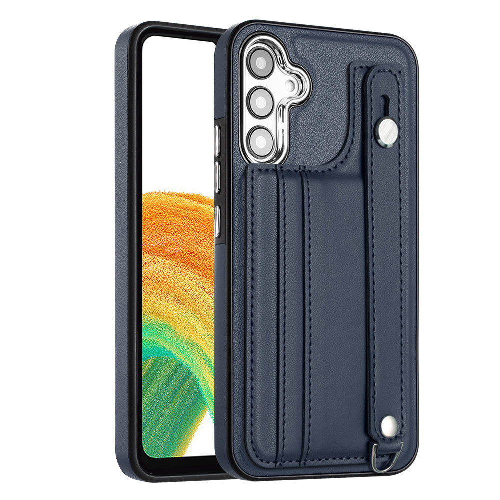 Kickstand Case for Samsung Galaxy A54 5G Phone Shell YB Leather Coating Series-5 Card Holder TPU Cover