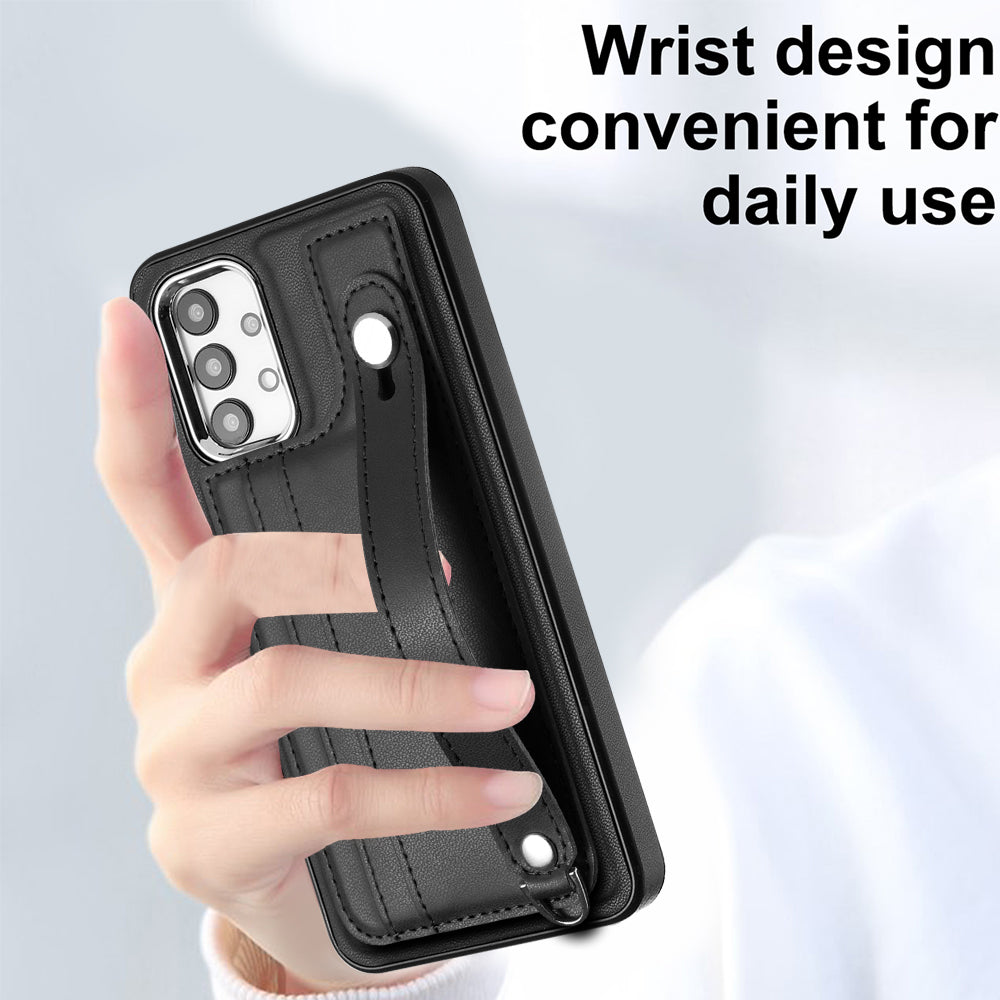 For Samsung Galaxy A23 4G A23 5G (Global Version) F23 5G M23 5G Phone Case YB Leather Coating Series-5 Kickstand TPU Cover