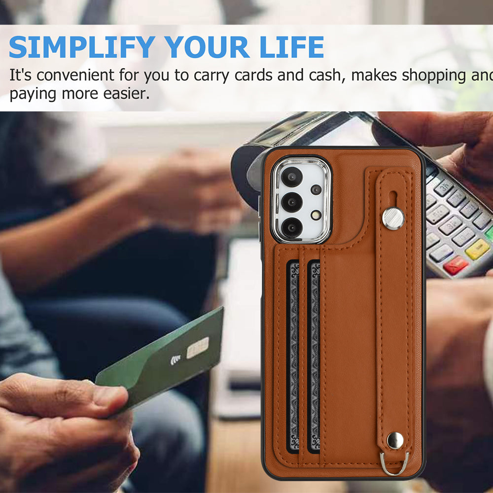 For Samsung Galaxy A23 4G A23 5G (Global Version) F23 5G M23 5G Phone Case YB Leather Coating Series-5 Kickstand TPU Cover