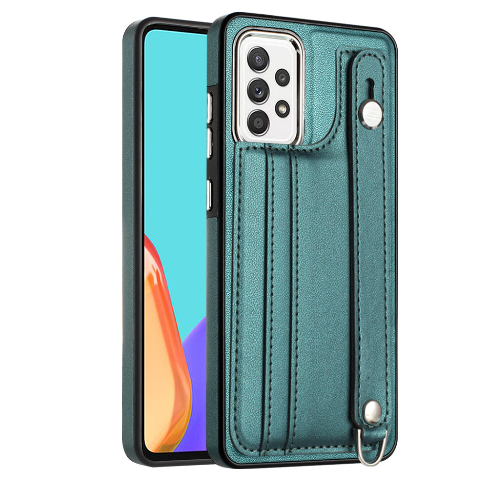 For Samsung Galaxy A72 4G A72 5G Anti-Drop Phone Case YB Leather Coating Series-5 Kickstand TPU Phone Shell