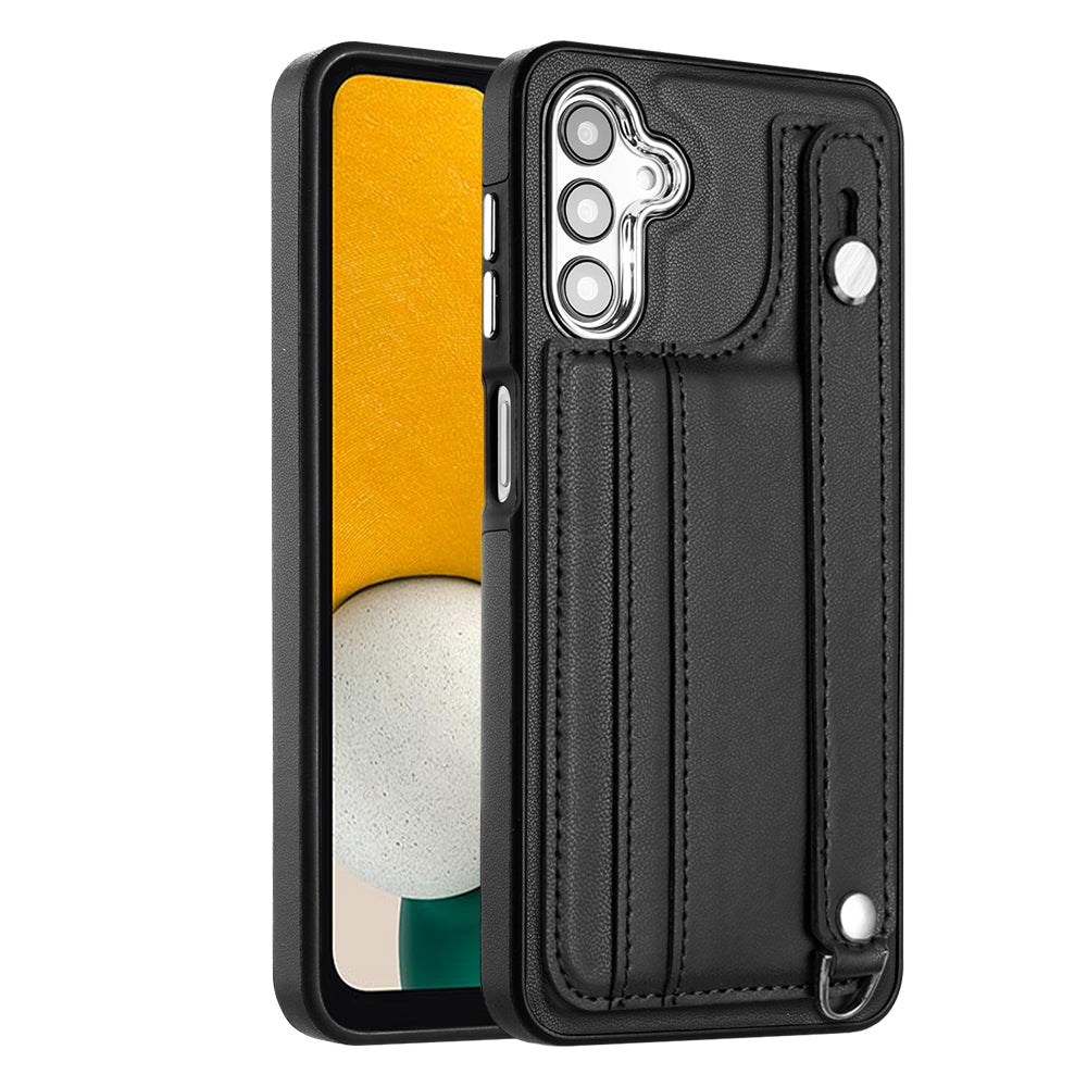 YB Leather Coating Series-5 For Samsung Galaxy A13 5G A04s 4G M13 5G A04 4G Card Slots PU Leather TPU Cover Wristband Kickstand Case