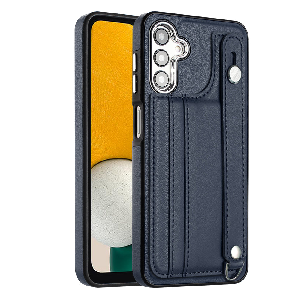 YB Leather Coating Series-5 For Samsung Galaxy A13 5G A04s 4G M13 5G A04 4G Card Slots PU Leather TPU Cover Wristband Kickstand Case