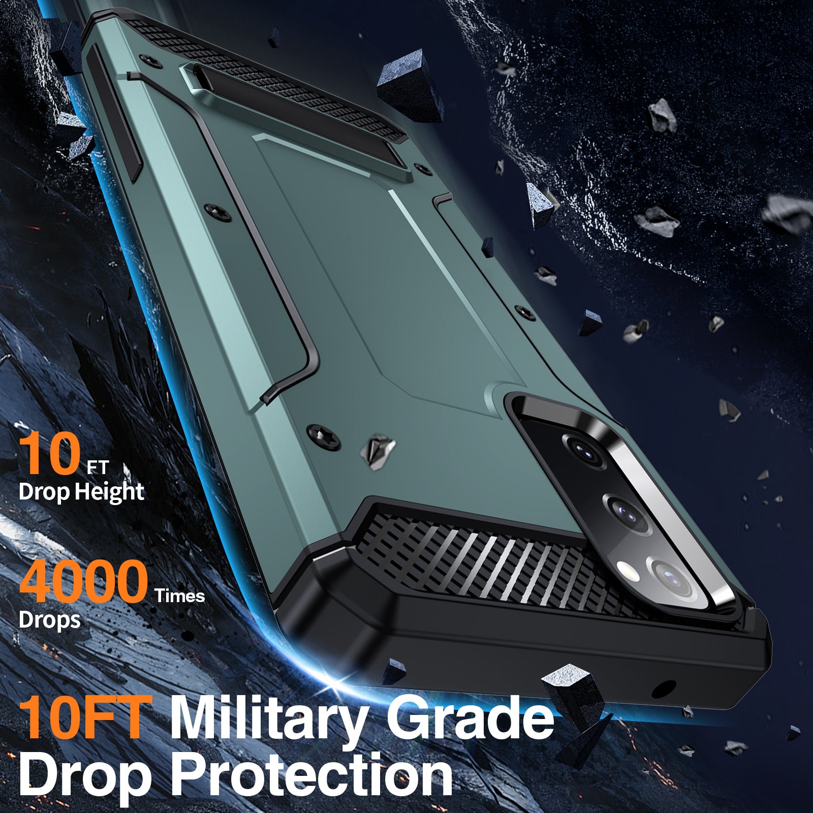 For Samsung Galaxy S21 FE 5G Kickstand Case TPU PC Dual Layer Protection Shockproof Phone Cover