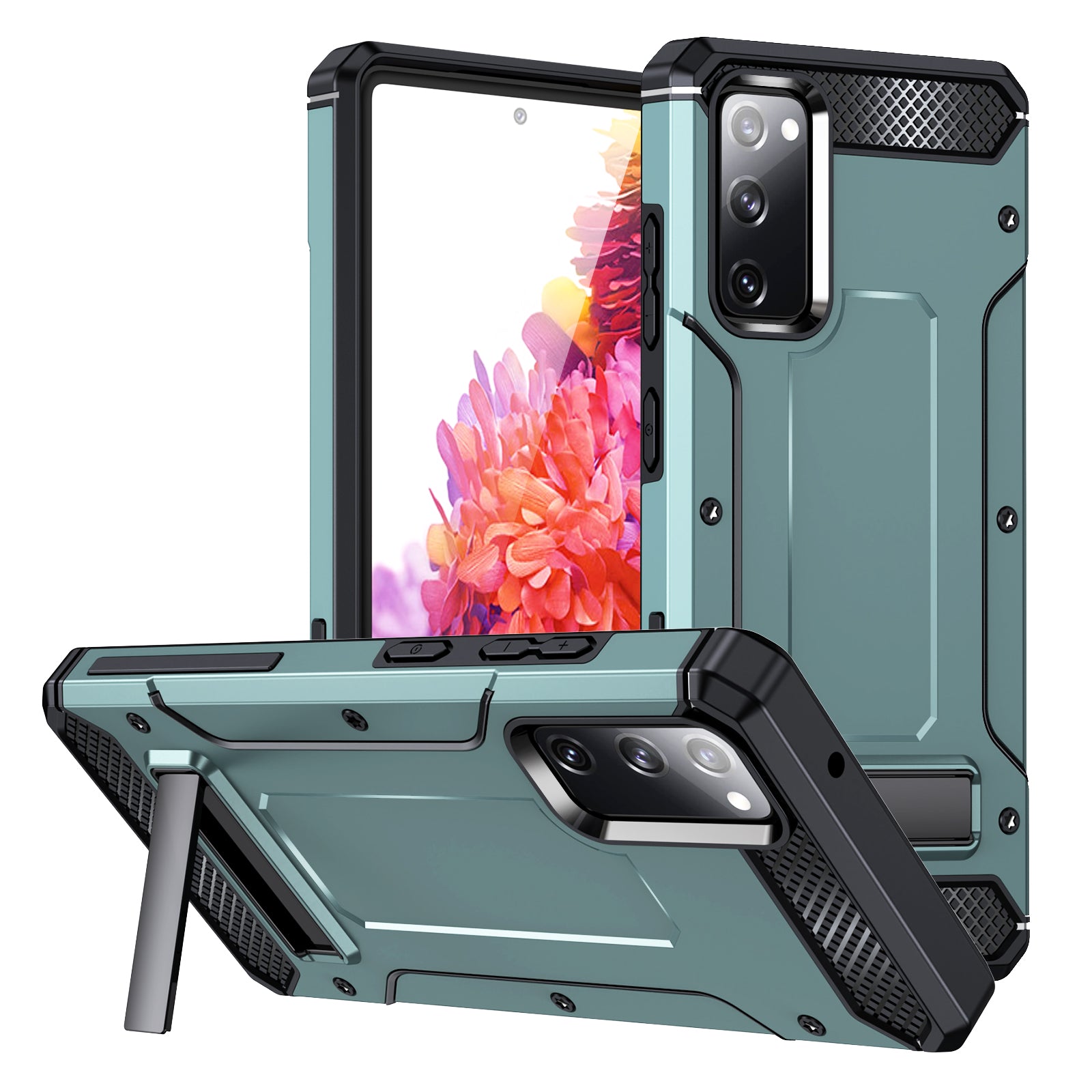 For Samsung Galaxy S20 FE FE 5G FE 2022 S20 Lite Kickstand Case TPU PC Dual Layer Protection Anti-drop Phone Cover