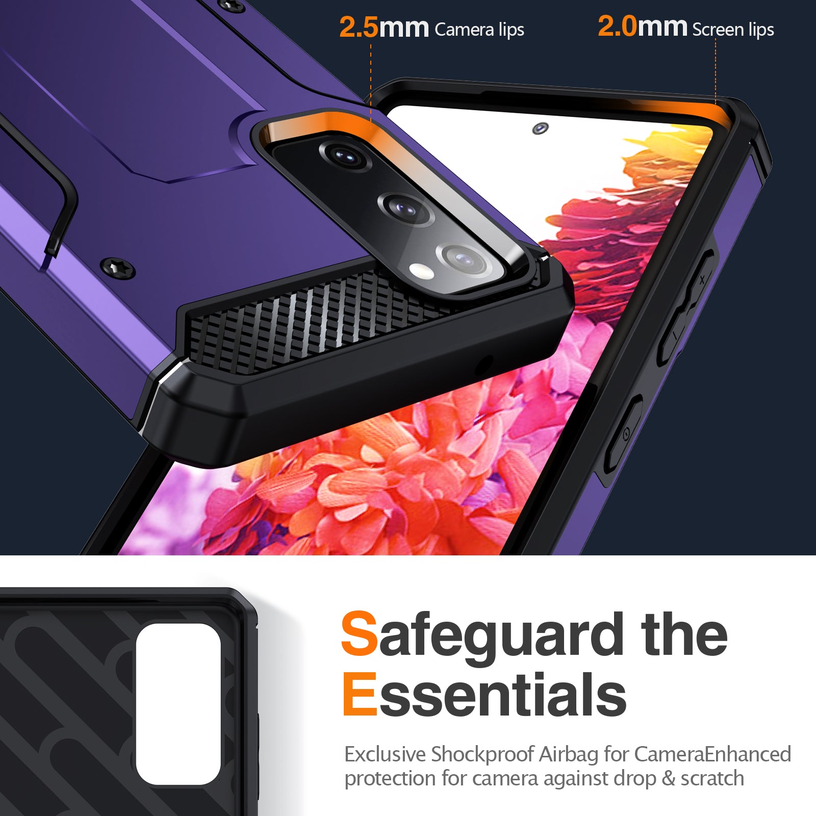 For Samsung Galaxy S20 FE FE 5G FE 2022 S20 Lite Kickstand Case TPU PC Dual Layer Protection Anti-drop Phone Cover