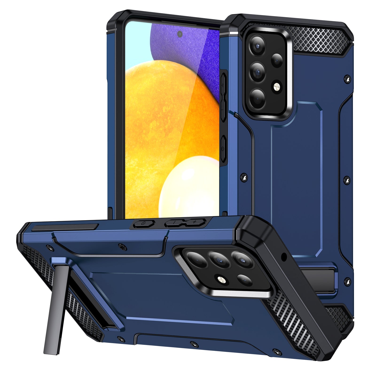 For Samsung Galaxy A52 4G 5G A52s 5G Bump Proof Kickstand Case TPU PC Dual Layer Protection Phone Cover