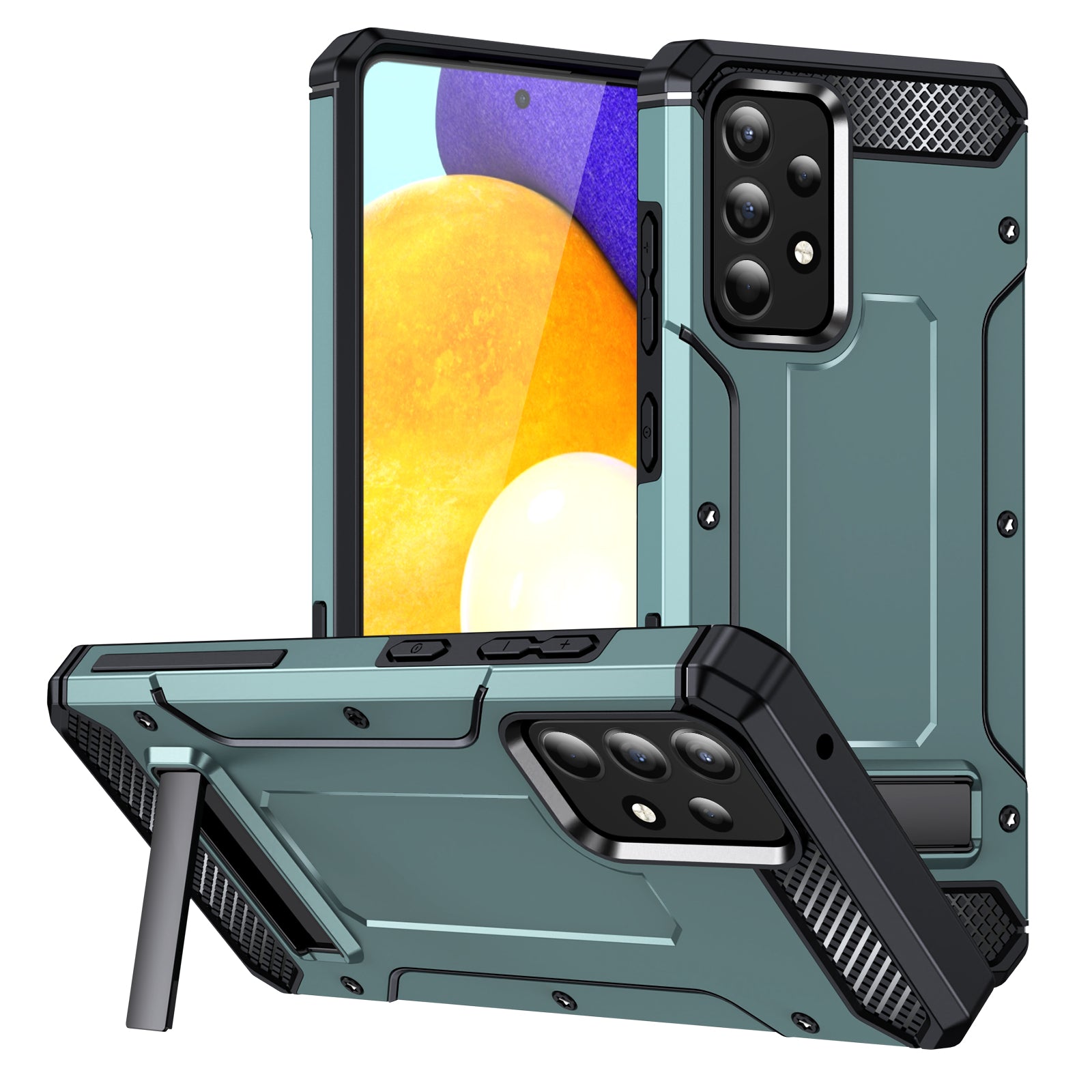 For Samsung Galaxy A52 4G 5G A52s 5G Bump Proof Kickstand Case TPU PC Dual Layer Protection Phone Cover