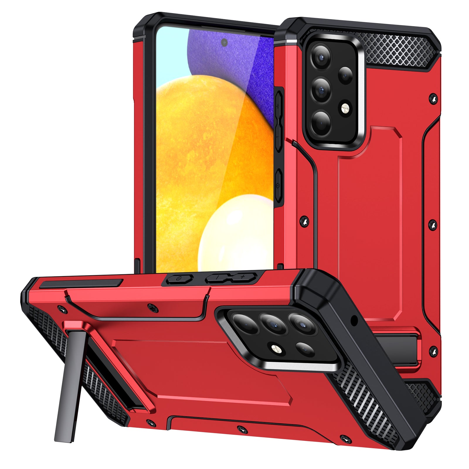 For Samsung Galaxy A52 4G 5G A52s 5G Bump Proof Kickstand Case TPU PC Dual Layer Protection Phone Cover