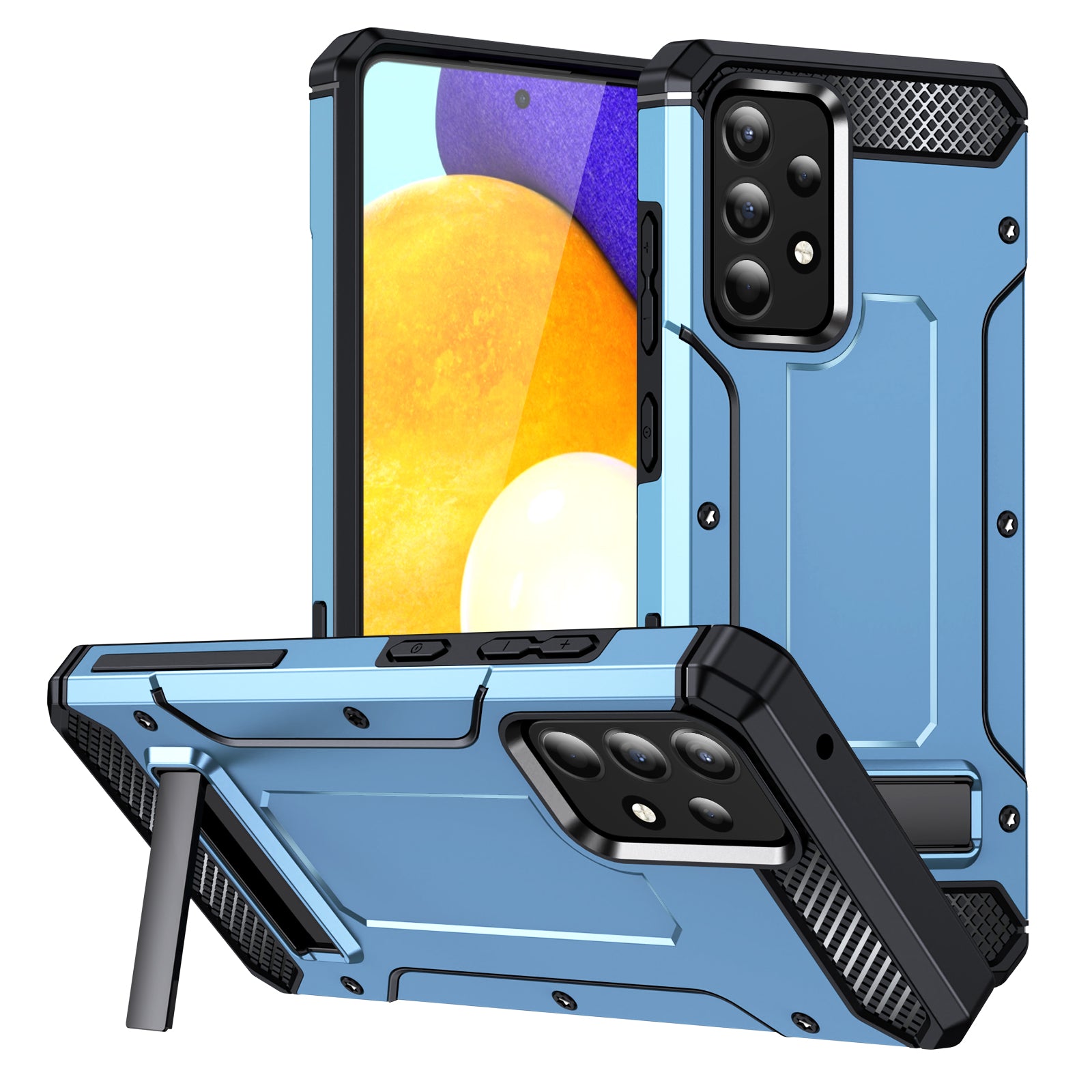 For Samsung Galaxy A52 4G 5G A52s 5G Bump Proof Kickstand Case TPU PC Dual Layer Protection Phone Cover