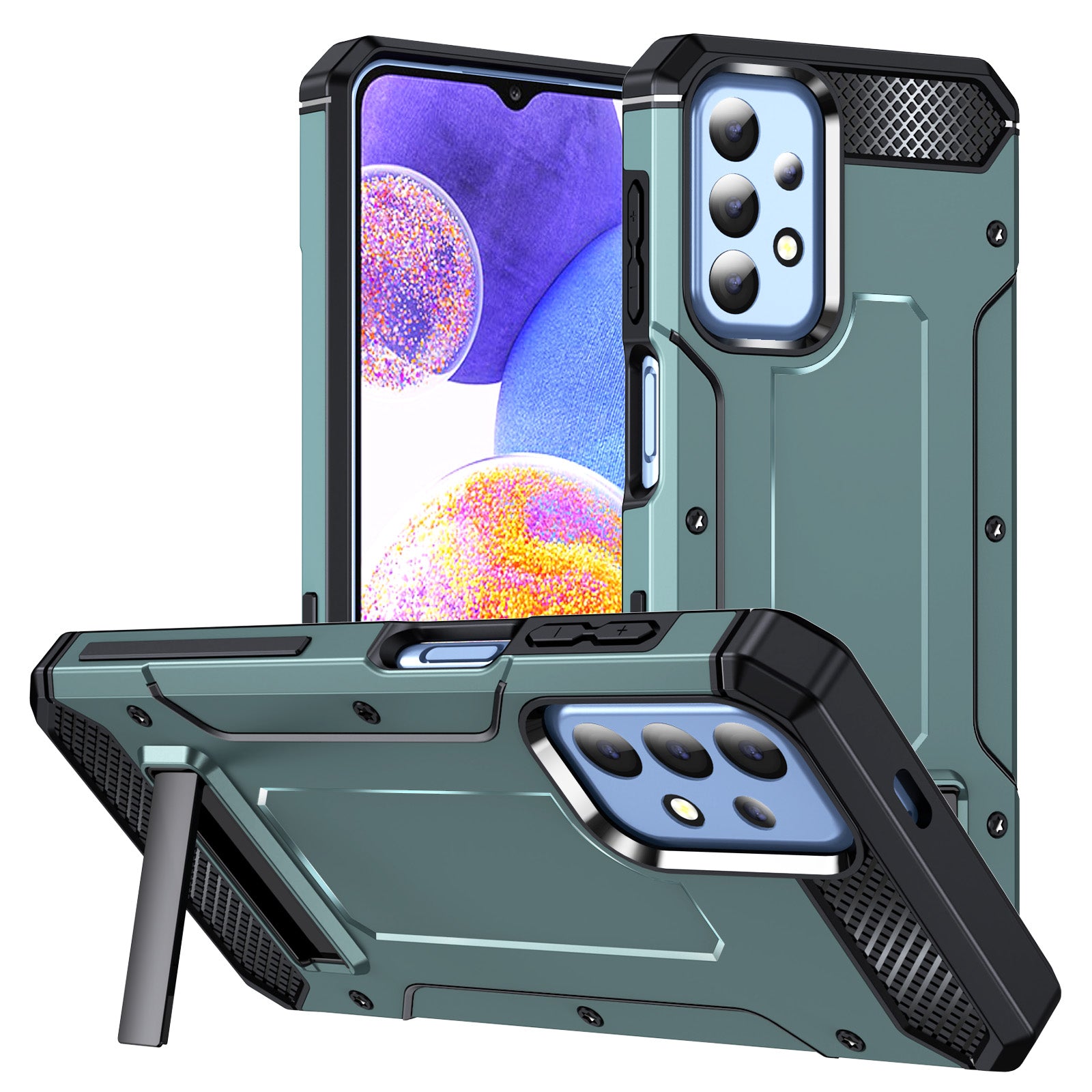 For Samsung Galaxy A23 4G A23 5G (Global Version) A13 4G A13 5G M13 5G A04 4G A04s 4G A32 5G M32 5G TPU PC Phone Cover Kickstand Case