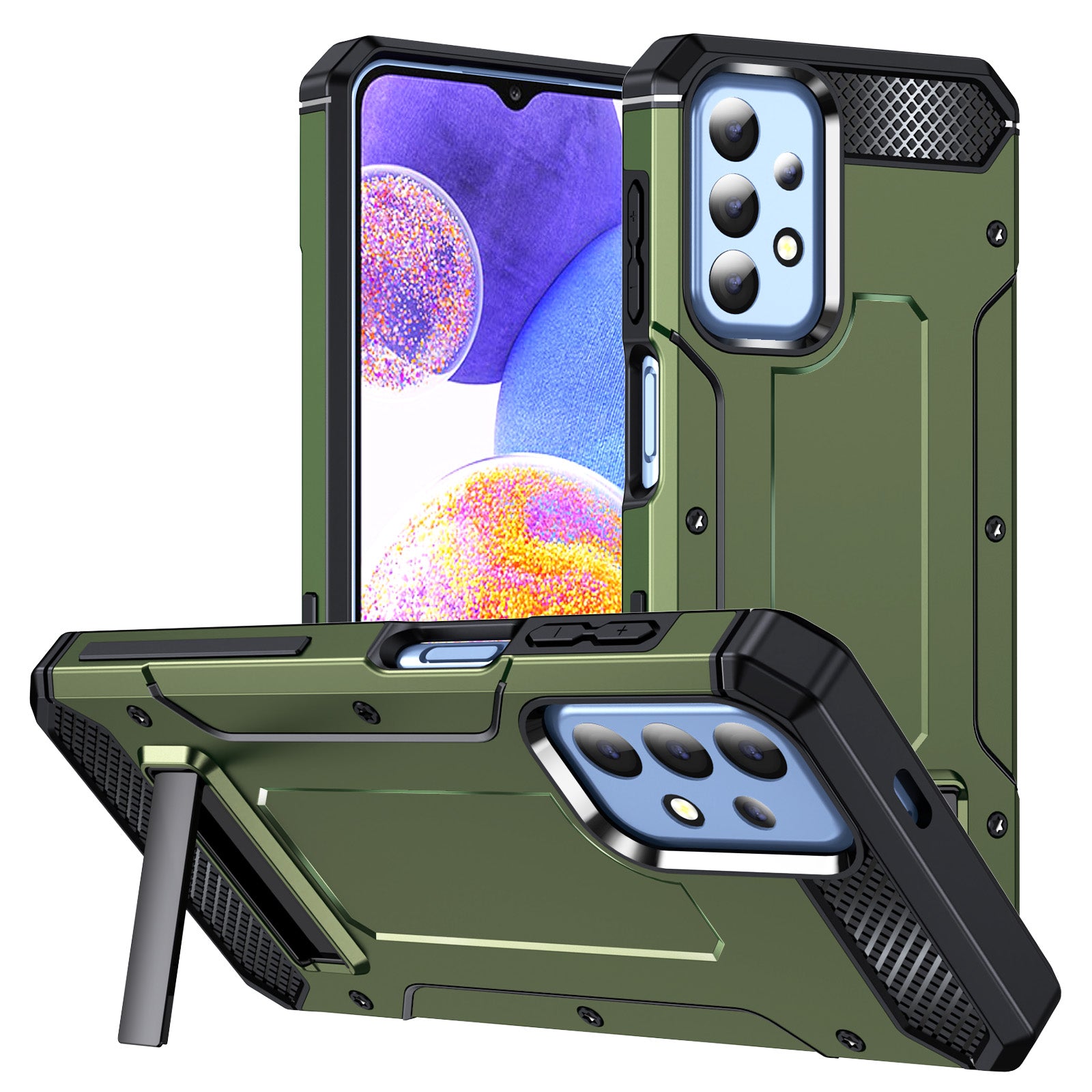 For Samsung Galaxy A23 4G A23 5G (Global Version) A13 4G A13 5G M13 5G A04 4G A04s 4G A32 5G M32 5G TPU PC Phone Cover Kickstand Case