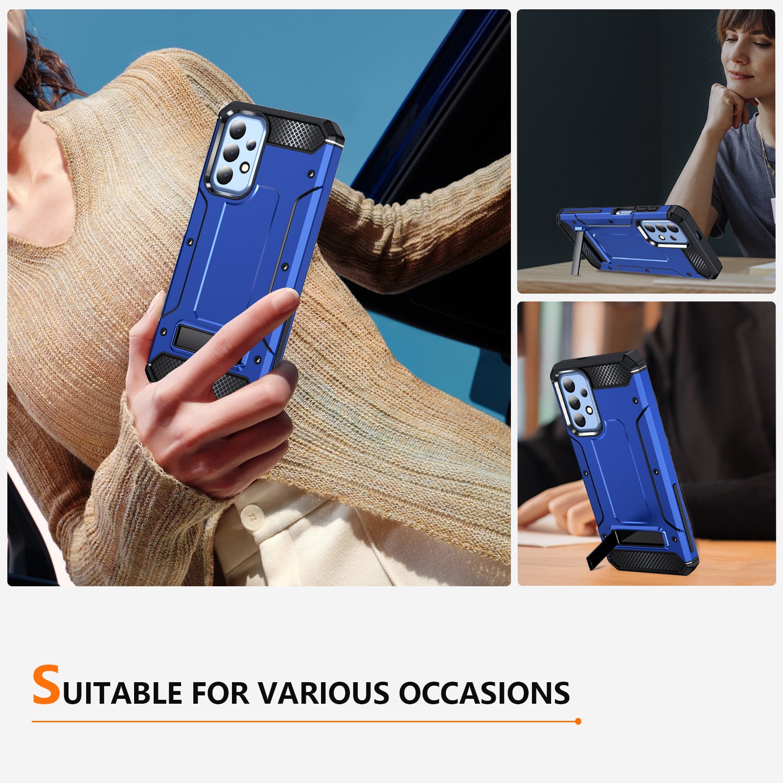 For Samsung Galaxy A23 4G A23 5G (Global Version) A13 4G A13 5G M13 5G A04 4G A04s 4G A32 5G M32 5G TPU PC Phone Cover Kickstand Case