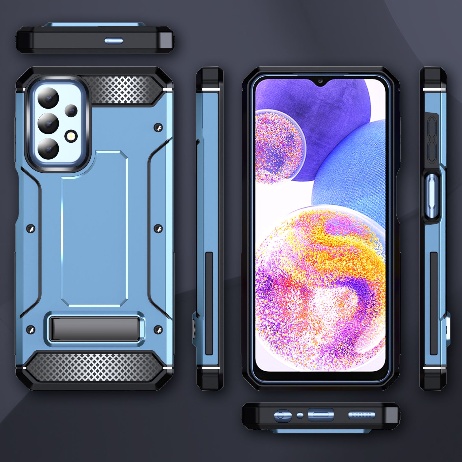 For Samsung Galaxy A23 4G A23 5G (Global Version) A13 4G A13 5G M13 5G A04 4G A04s 4G A32 5G M32 5G TPU PC Phone Cover Kickstand Case