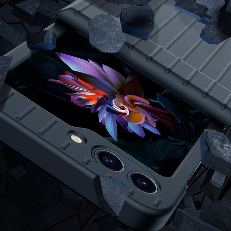 Pro Samsung Galaxy Z Flip5 5G nárazuvzdorné pouzdro s pruhovaným designem pouzdro na telefon odolný proti pádu, pevný kryt počítače