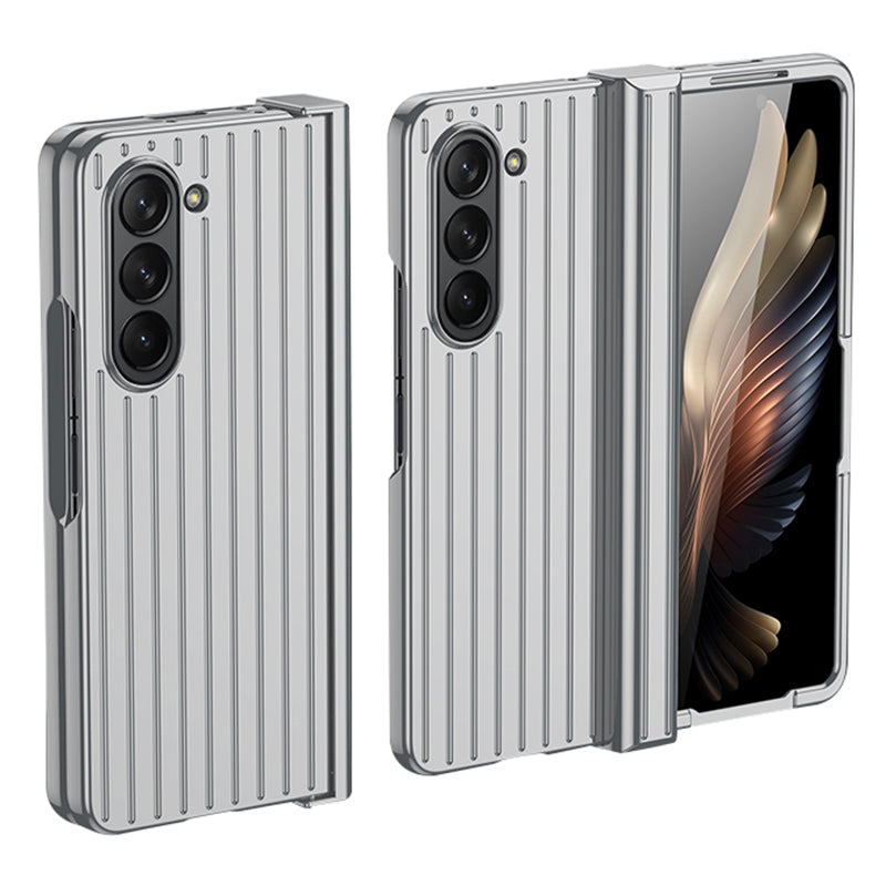 For Samsung Galaxy Z Fold 5G Phone Case Anti-Drop Hard PC Case Striped Design Shockproof Phone Cover