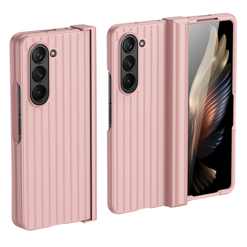 For Samsung Galaxy Z Fold 5G Phone Case Anti-Drop Hard PC Case Striped Design Shockproof Phone Cover