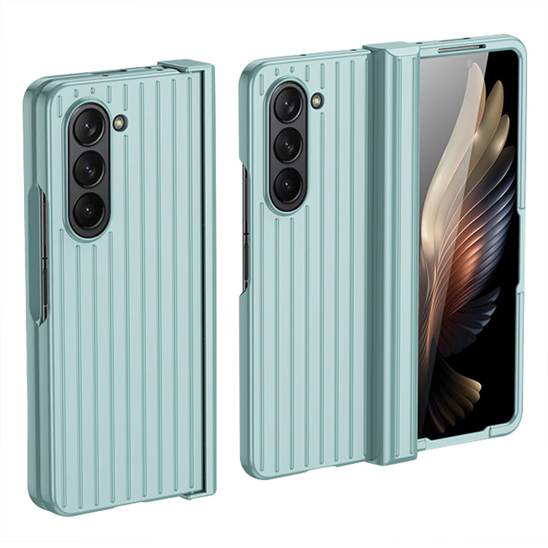 For Samsung Galaxy Z Fold 5G Phone Case Anti-Drop Hard PC Case Striped Design Shockproof Phone Cover